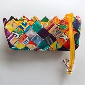Colorful Candy Wrapper Woven Clutch